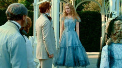 The replica of the blue dress of Alice Kingsleigh (Mia Wasikowska) in Alice in wonderland