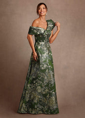 Azazie A-Line/Princess One-Shoulder Floor-Length Jacquard Mother of the Bride or Groom Dresses