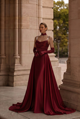 Gothic Burgundy Slip Formal Dress With Corset Plus Size