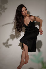 Brunette Woman in Black Dress · Free Stock Photo