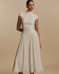Maven Midi Dress in Ivory, Formal Midi Dress, reformation dress, linen midi dress