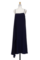 Helmut Lang - Navy Side Drape Slip Dress