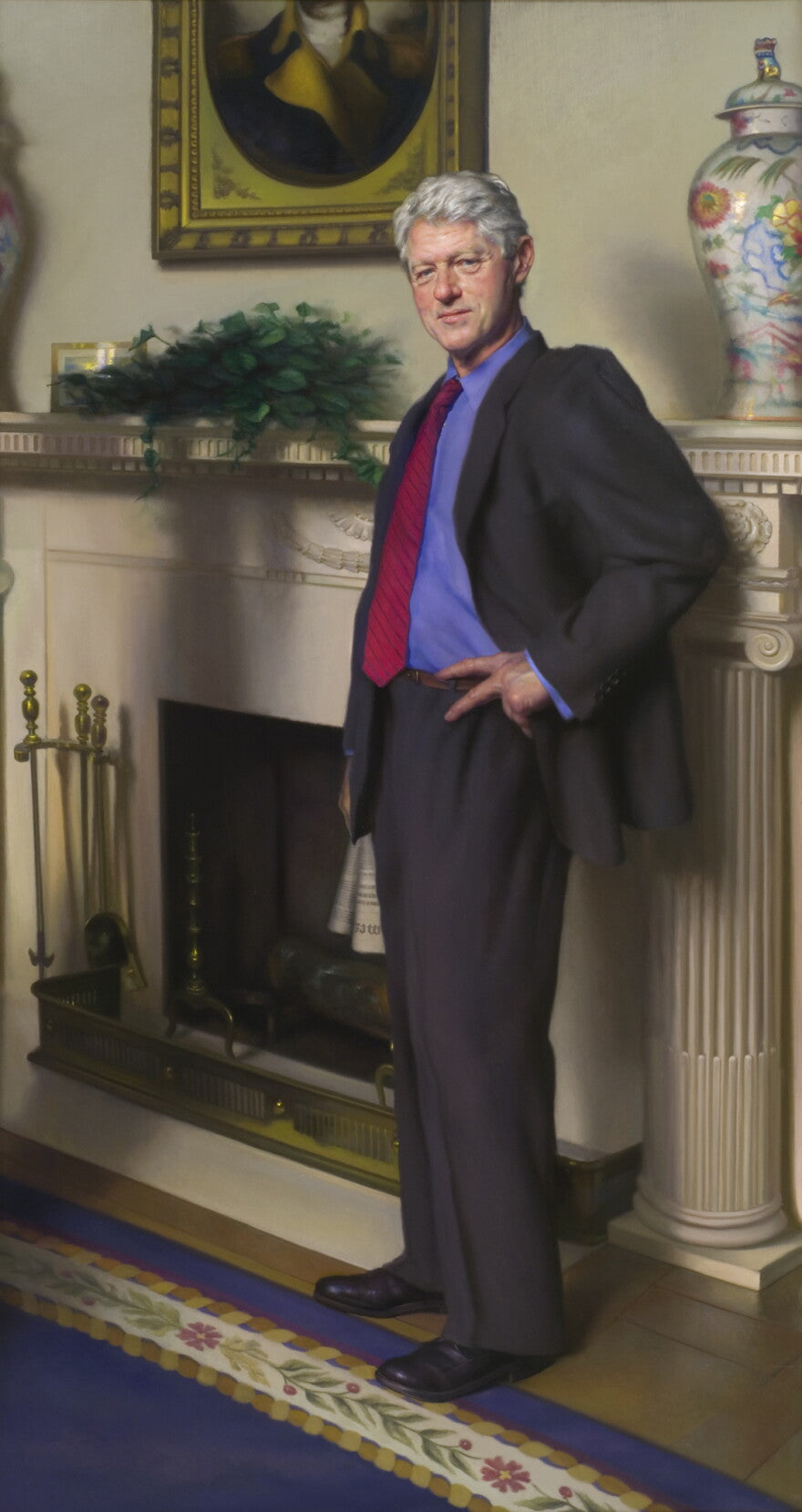 Clinton's Portrait Has Hint Of Lewinsky's Blue Dress, Artist Says