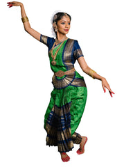 Dark Blue And Green Classical Dance Dress
