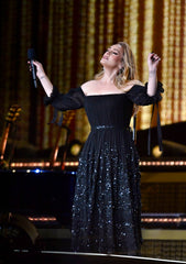 Adele Sports Glamorous Black Dress For First Concert In Five Years