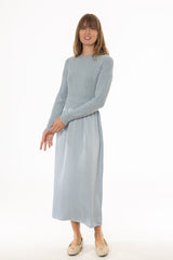 Light Blue Sweater Combo Maxi Dress