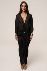 Black Longer Days Cover Up Dress - JLUXLABEL