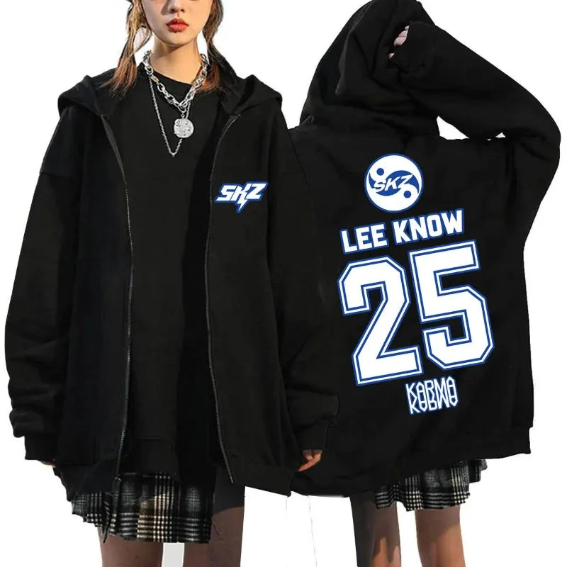 2025 Digital Printed Zipper Hoodie Men's And Women's Fashionable Casual Loose Trendy Long Sleeve Jacket
