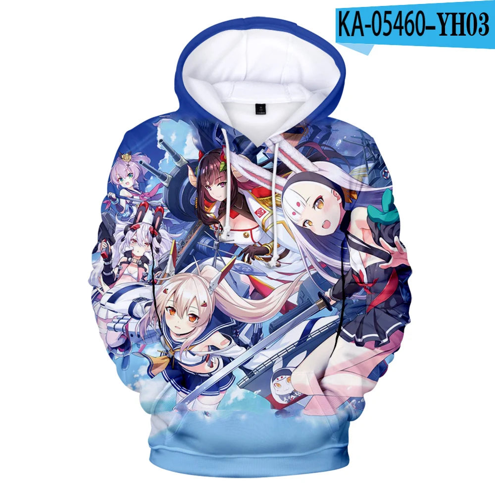 Japan Harajuku style Azur Lane Hoodies Male 3D Print Cosplay Anime Sweatshirts Men/Women Tracksuit Casual Harajuku Man Clothing