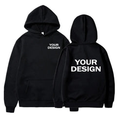 Customized printed men's and women's hoodies, loose casual solid color hoodies, personalized street long sleeved sweatshirts