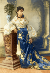 A woman wearing a traditional Filipino dress called the baro't saya or traje de mestiza. Late 1880s–Early 1890s. : r/FilipinoHistory