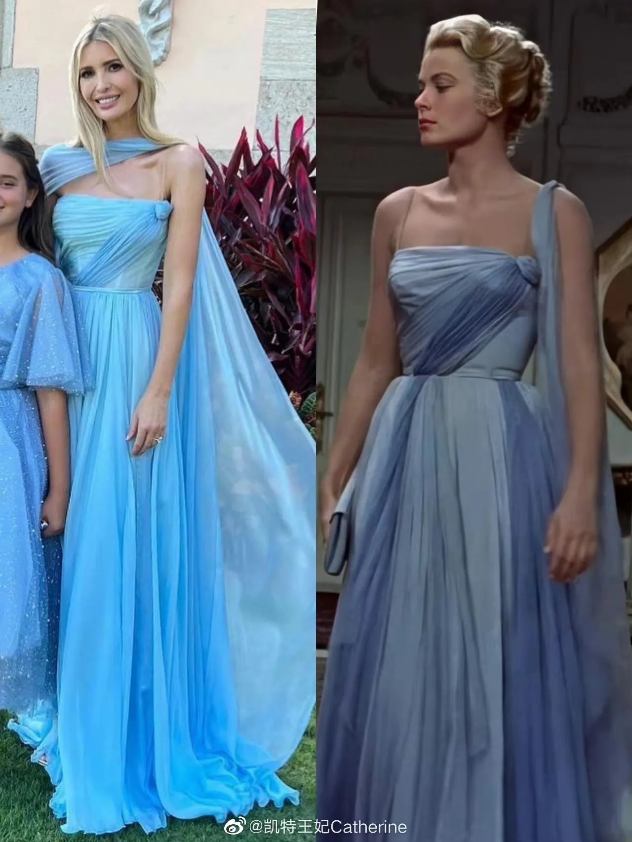 Grace Kelly Sky Blue Evening Dress