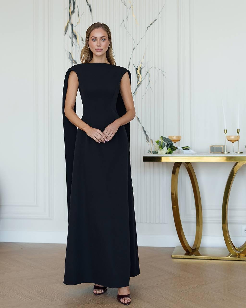Black Formal Dress, Black Maxi Dress, Evening Dresses for Special Occasion, Wedding Guest Dress, Satin Dress, Elegant Black Dress