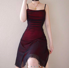 This dress? 90s vampy red dress with black mesh overlay of my dreams!!! : r/findfashion
