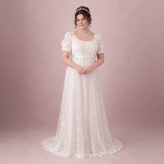 Regency Style Lace Wedding Dress with Empire Waist AMIEE