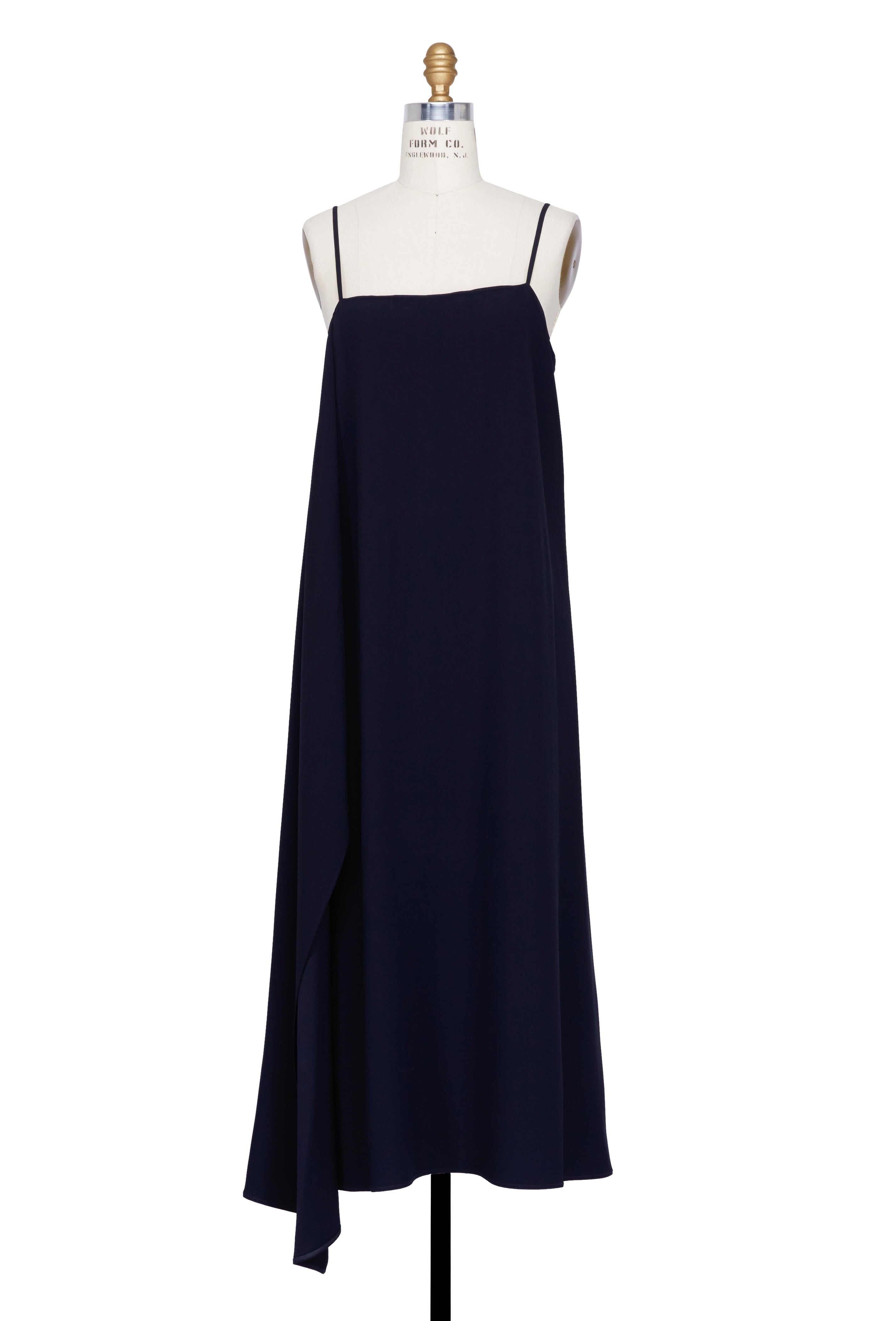 Helmut Lang - Navy Side Drape Slip Dress